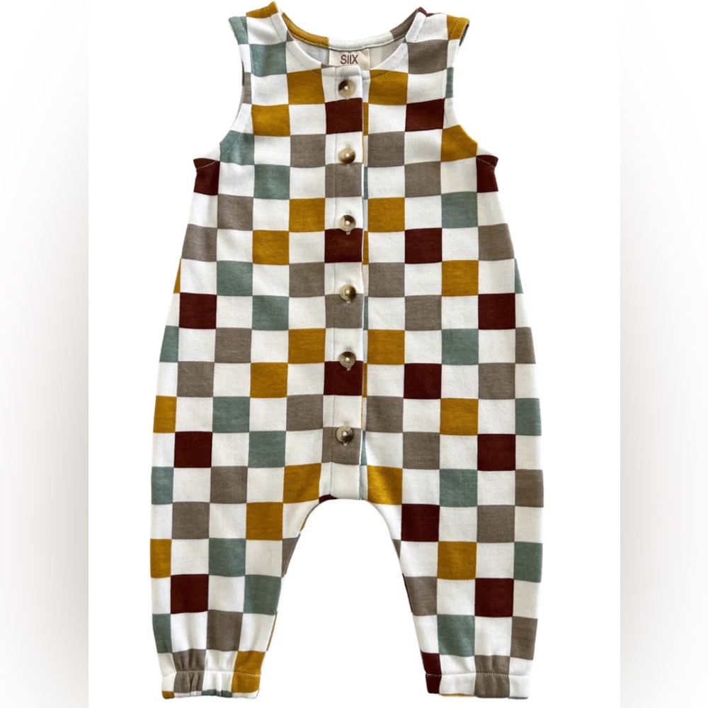 SpearmintLOVE Cannoli Checkerboard / Organic Bay Jumpsuit